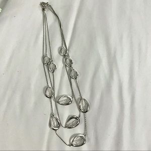 Necklace-Multi strand silver plated necklace